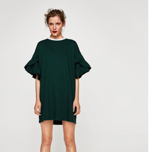 hunter green t shirt dress